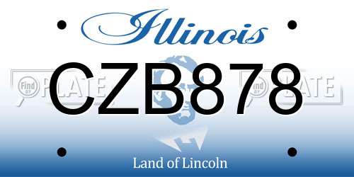 CZB878 Illinois License Plate