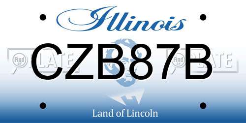 CZB87B Illinois License Plate