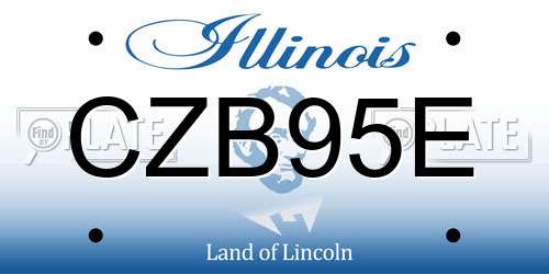 CZB95E Illinois License Plate