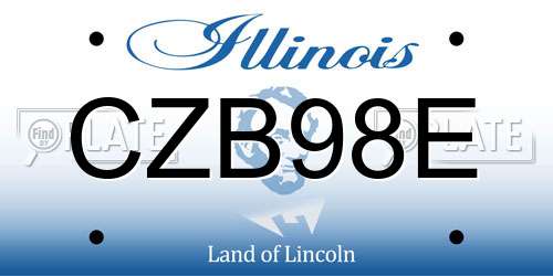 CZB98E Illinois License Plate