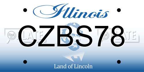 CZBS78 Illinois License Plate