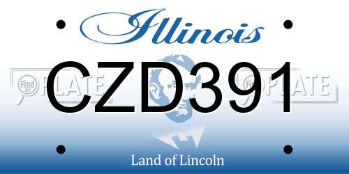 CZD391 Illinois License Plate