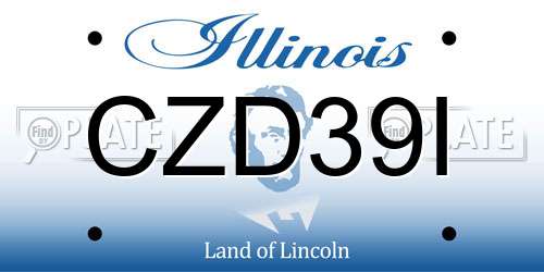 CZD39I Illinois License Plate
