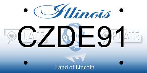 CZDE91 Illinois License Plate