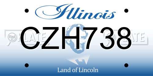 CZH738 Illinois License Plate