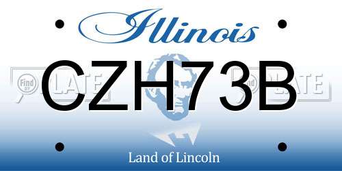 CZH73B Illinois License Plate