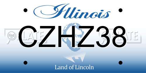 CZHZ38 Illinois License Plate