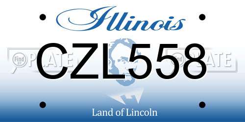 CZL558 Illinois License Plate