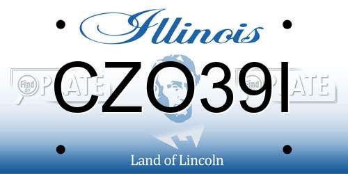 CZO39I Illinois License Plate