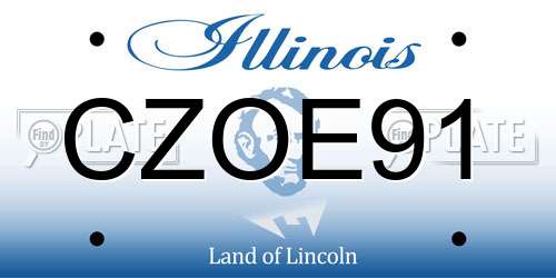 CZOE91 Illinois License Plate