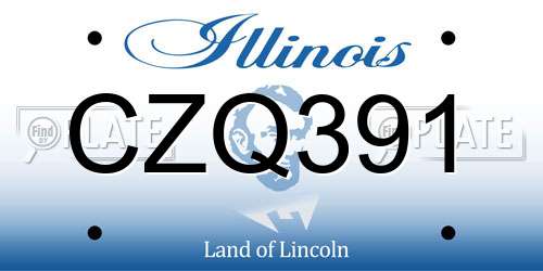 CZQ391 Illinois License Plate