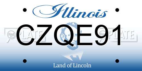 CZQE91 Illinois License Plate