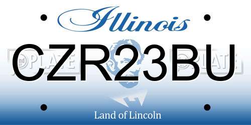 CZR23BU Illinois License Plate
