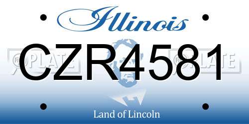 CZR4581 Illinois License Plate