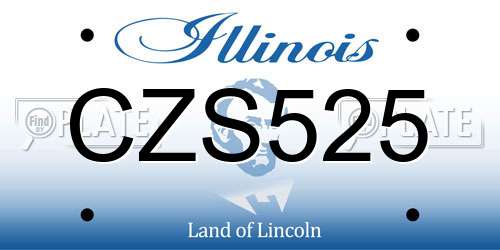 CZS525 Illinois License Plate