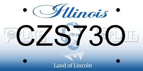 CZS73O Illinois License Plate