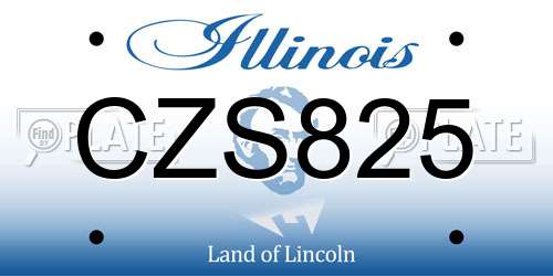 CZS825 Illinois License Plate