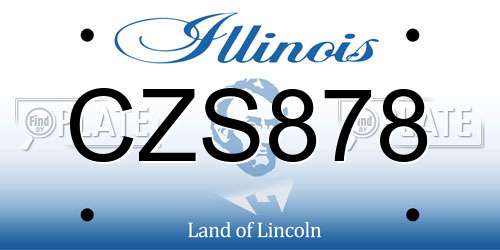 CZS878 Illinois License Plate