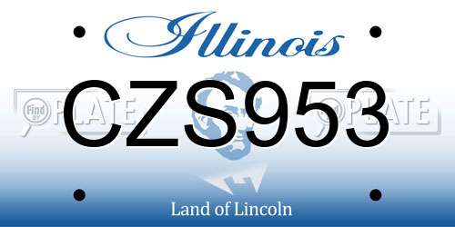 CZS953 Illinois License Plate