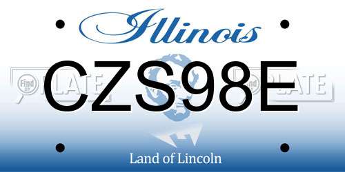 CZS98E Illinois License Plate