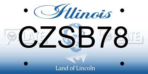 CZSB78 Illinois License Plate
