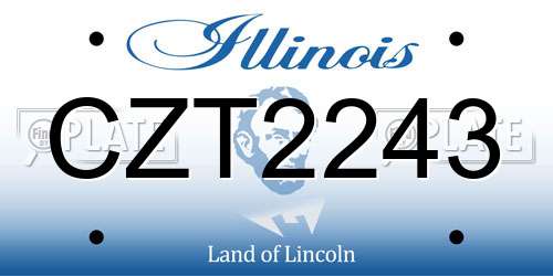 CZT2243 Illinois License Plate