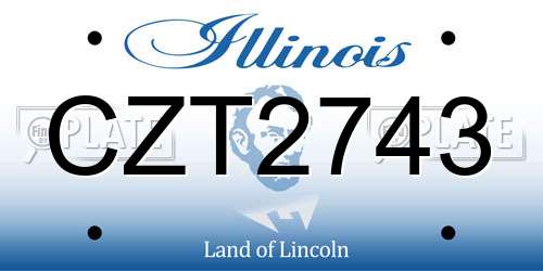 CZT2743 Illinois License Plate