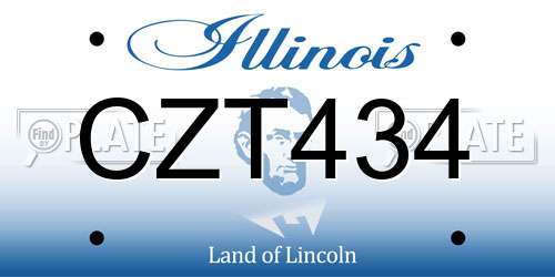 CZT434 Illinois License Plate