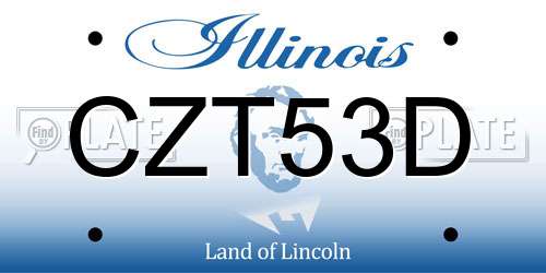 CZT53D Illinois License Plate