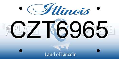 CZT6965 Illinois License Plate