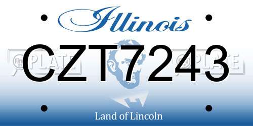 CZT7243 Illinois License Plate