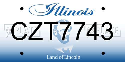CZT7743 Illinois License Plate