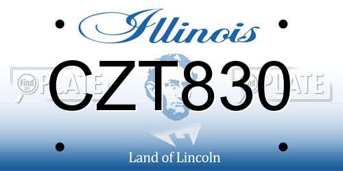 CZT830 Illinois License Plate