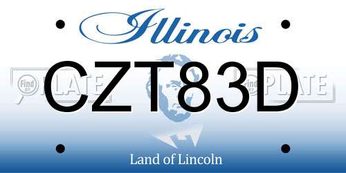 CZT83D Illinois License Plate