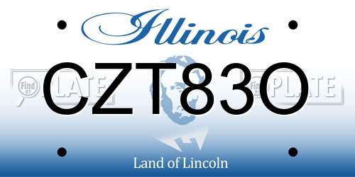 CZT83O Illinois License Plate