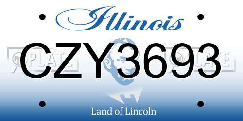 CZY3693 Illinois License Plate