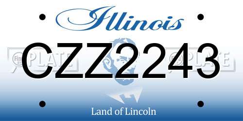 CZZ2243 Illinois License Plate