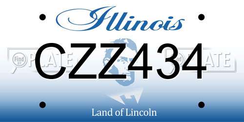 CZZ434 Illinois License Plate