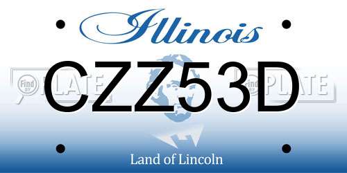 CZZ53D Illinois License Plate