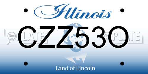 CZZ53O Illinois License Plate