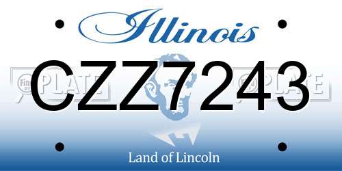 CZZ7243 Illinois License Plate