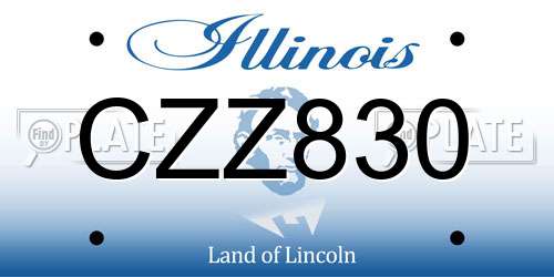 CZZ830 Illinois License Plate