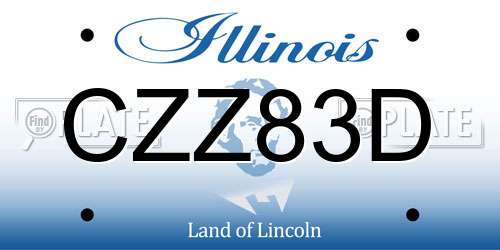 CZZ83D Illinois License Plate