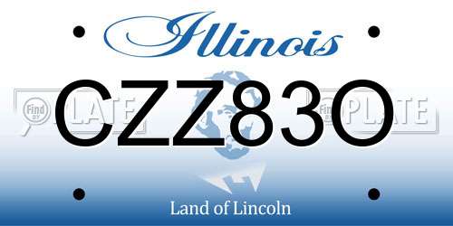 CZZ83O Illinois License Plate