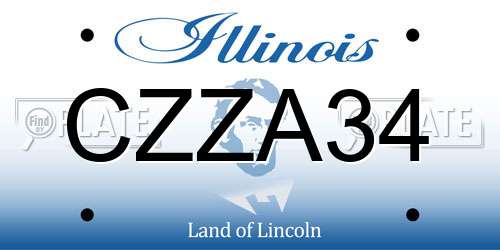 CZZA34 Illinois License Plate