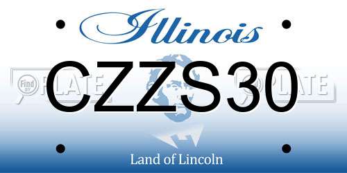 CZZS30 Illinois License Plate