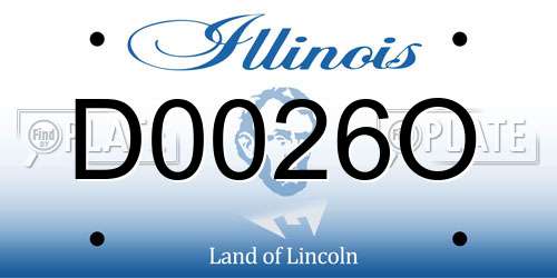 D0026O Illinois License Plate