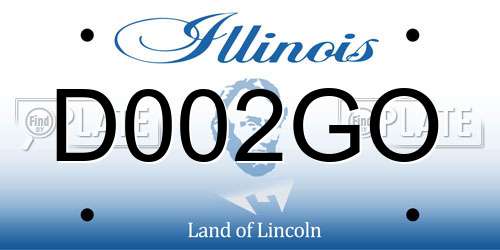 D002GO Illinois License Plate