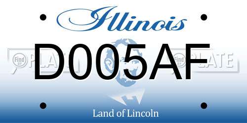 D005AF Illinois License Plate