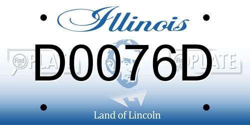D0076D Illinois License Plate